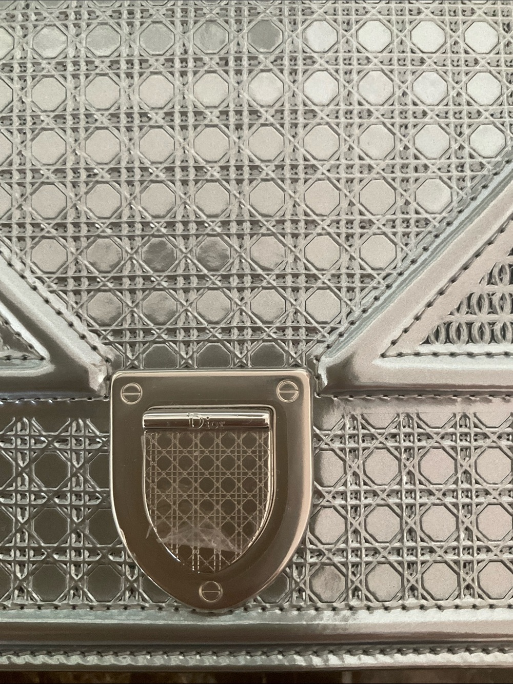 Final Price- No Offers! Christian Dior Diora Silver Calfskin Pouch Clutch - Picture 2 of 12